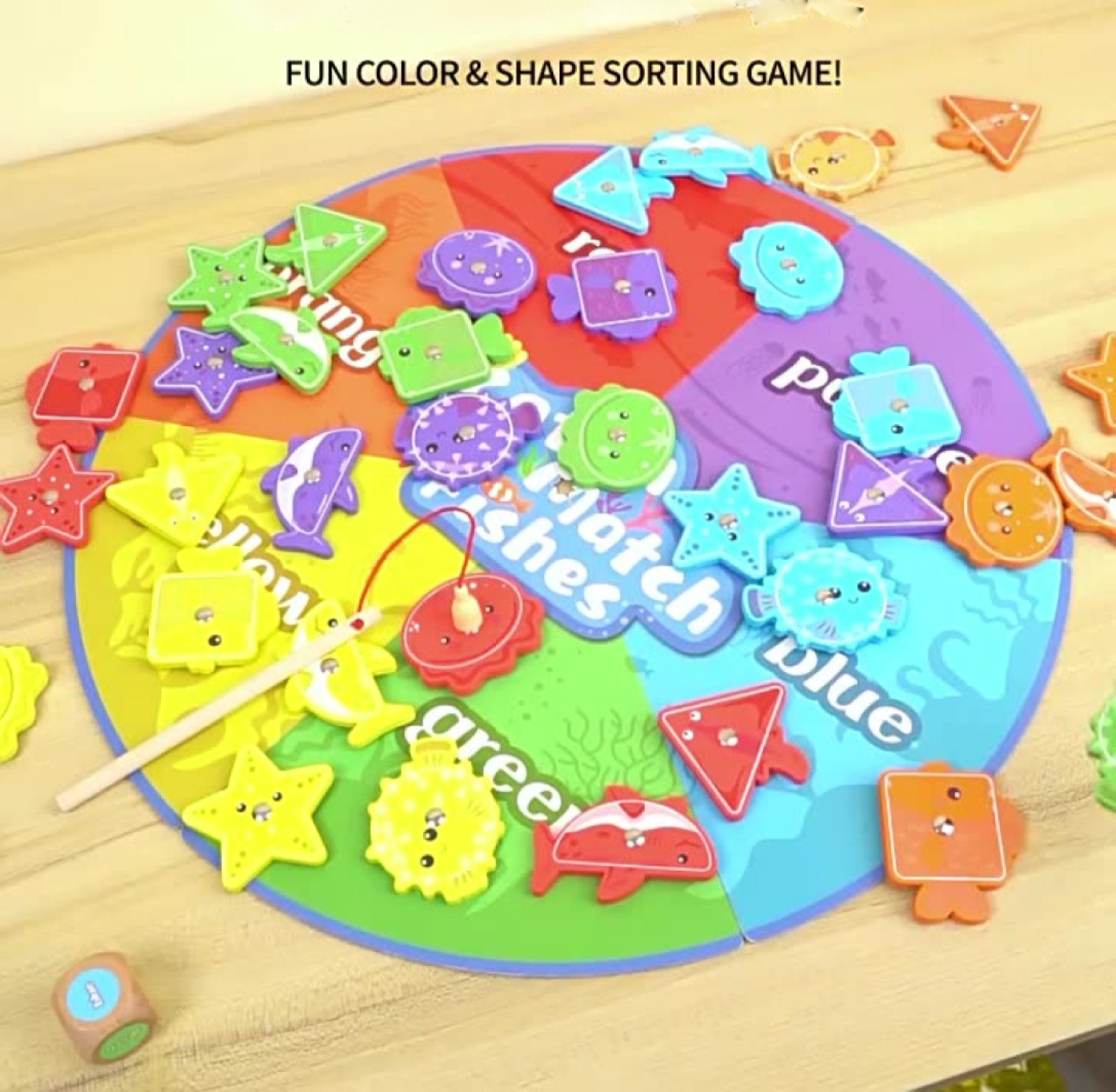 Nature Magnetic Colour and Shape Sorting Fishing Game