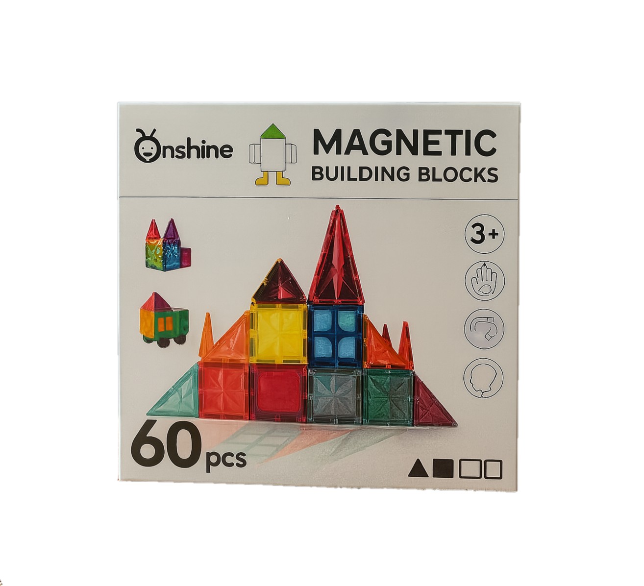 Onshine Colorful Magnetic Tiles 60 Piece