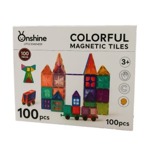 Onshine Colorful Magnetic Tiles 100 piece set box