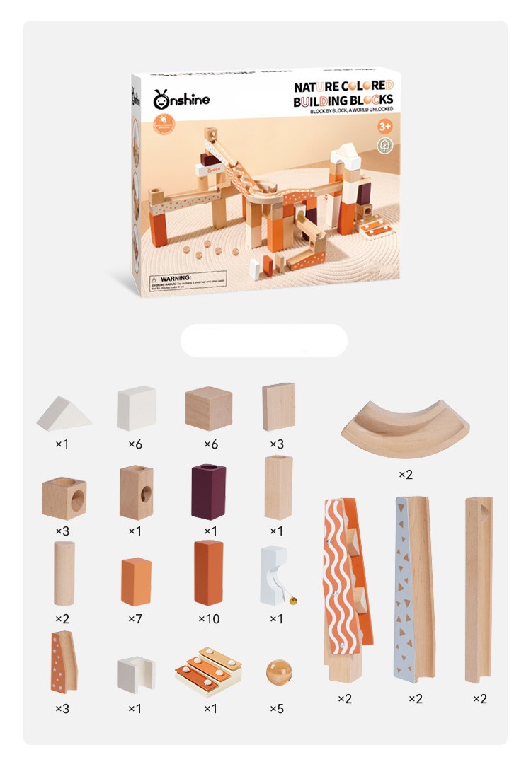 Little Builder Nature Colored Building Blocks 80 Pieces
